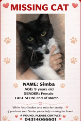 Lost Female Cat last seen Village crescent Westmeadows , Westmeadows, VIC 3049