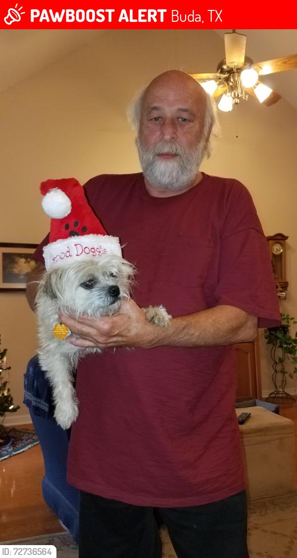 Lost Male Dog last seen Scenic Oaks Trail and Country Oaks Dr, Buda, TX 78610