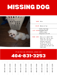 Lost Male Dog last seen Holly spring douglaville GA by CHHS, Douglas County, GA 30135