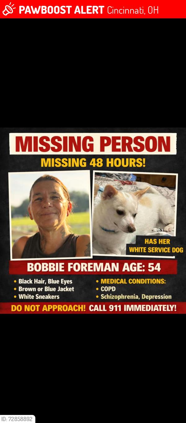 Lost Male Dog last seen last seen around telford street , Cincinnati, OH 45220