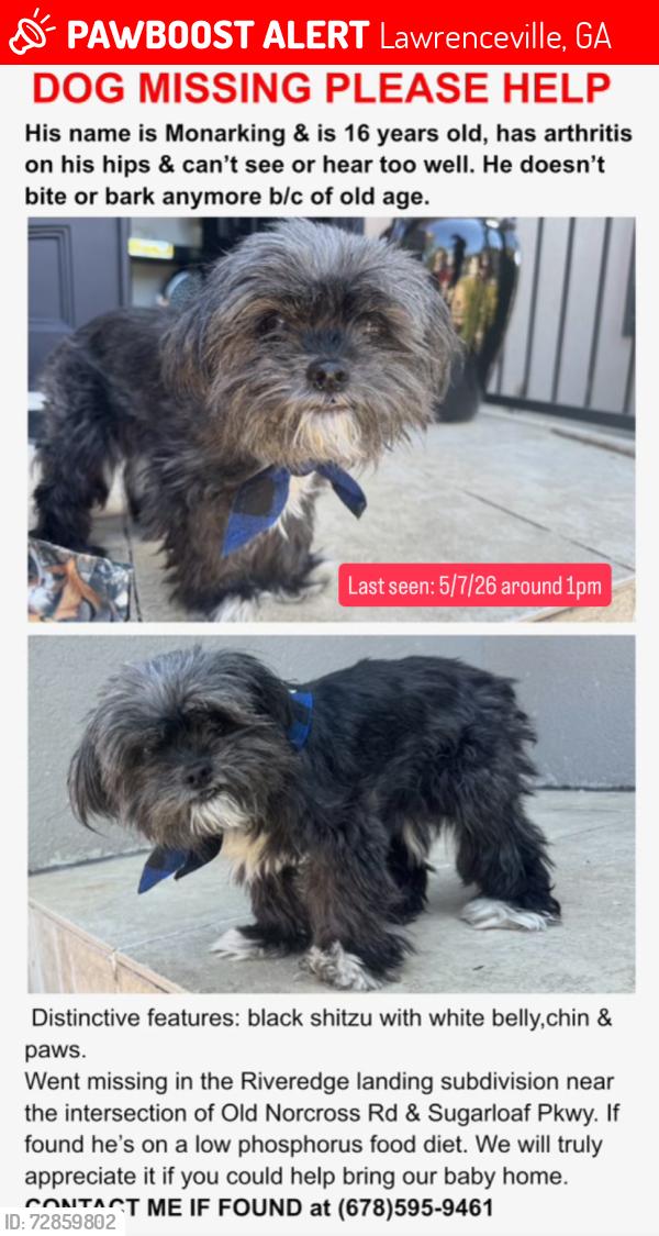 Lost Male Dog last seen Near Winding River dr 30046, Lawrenceville, GA 30046