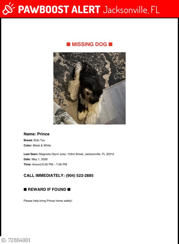 Lost Male Dog last seen 103rd street , Jacksonville, FL 32210