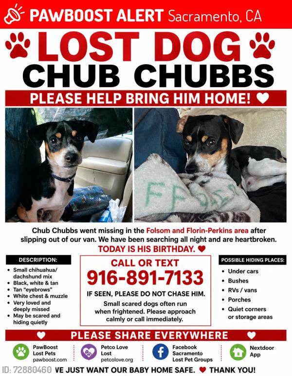 Lost Male Dog last seen Mobil , Sacramento, CA 95826