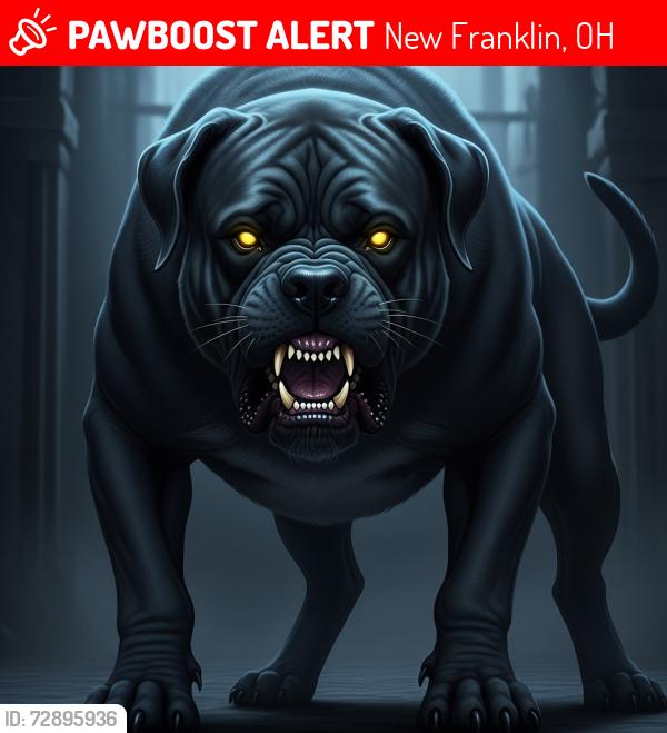 Lost Unknown Dog last seen BIg and black very visiouse, New Franklin, OH 44319