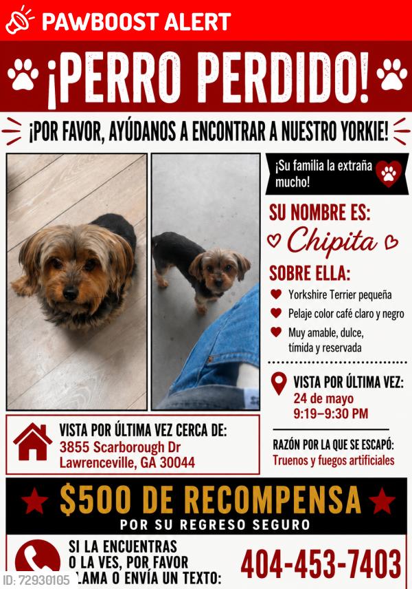 Lost Male Dog last seen Lawrenceville, Gwinnett County, GA 30044