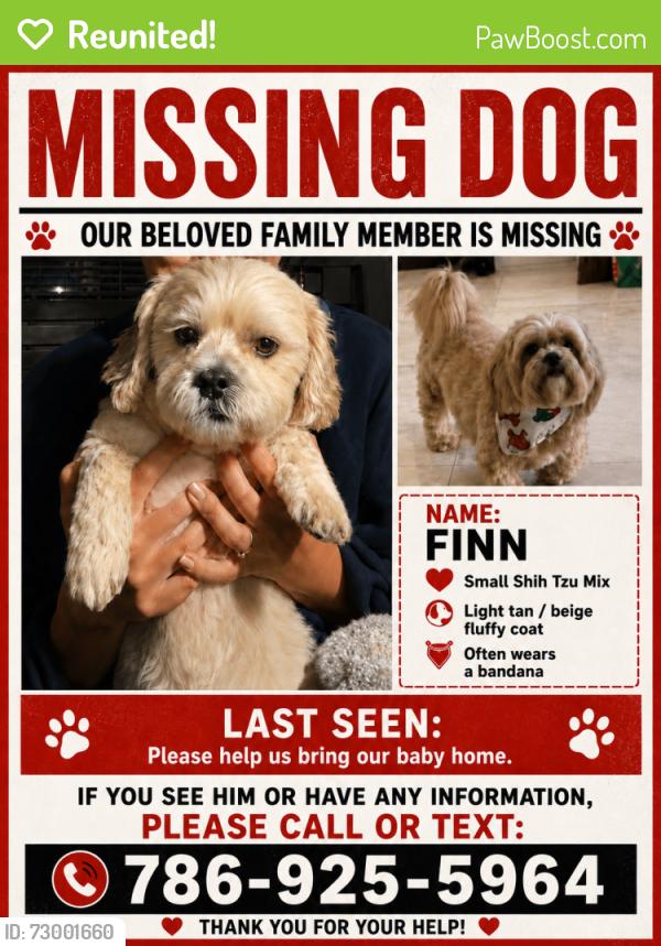 Reunited Male Dog last seen SW 42nd Street and 102nd Ave in Miami near Bird Road, Miami, FL 33165