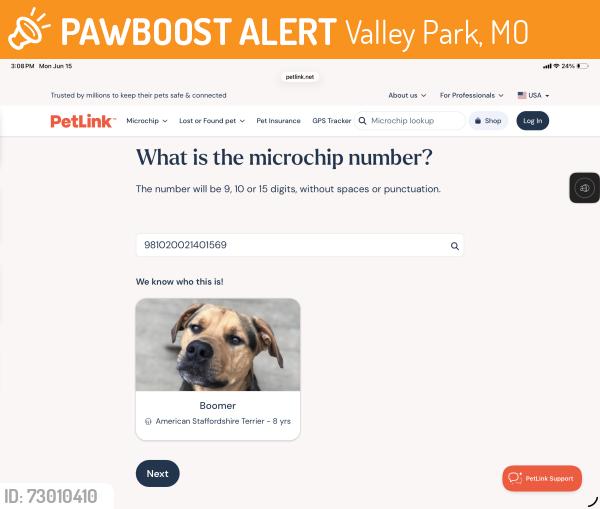 Found/Stray Male Dog last seen Cresent, Hannah, Valley Park, MO 63088