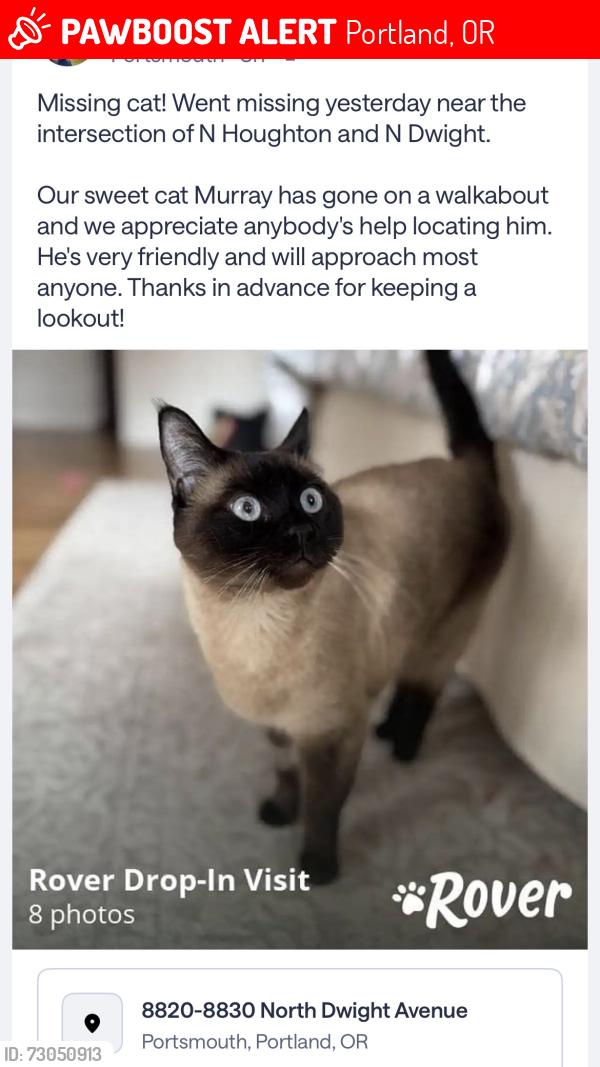 Lost Male Cat last seen Near North Dwight, Portland, OR 97203