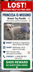 Lost Male Dog last seen Near Northlake Drive Warner Robins GA 31093 Estados Unidos, Warner Robins, GA 31093