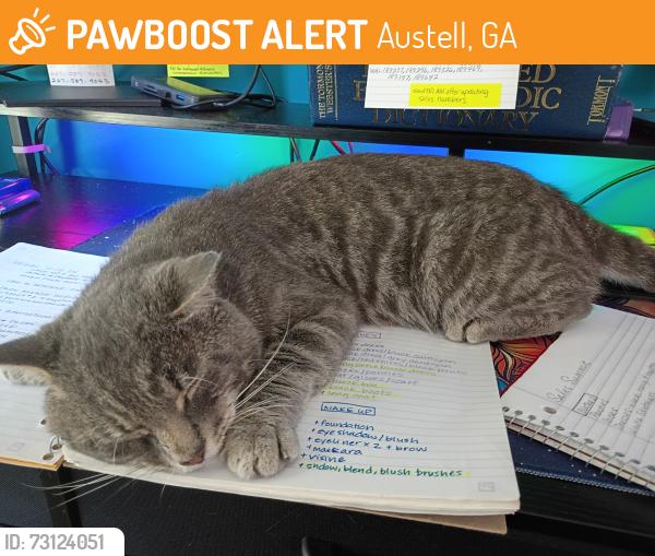 Found/Stray Male Cat last seen Flint Hill Rd, Austell, GA 30106
