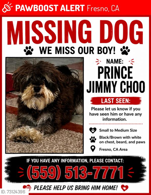 Lost Male Dog last seen Cedar and Gettysburg, Fresno, CA 93726