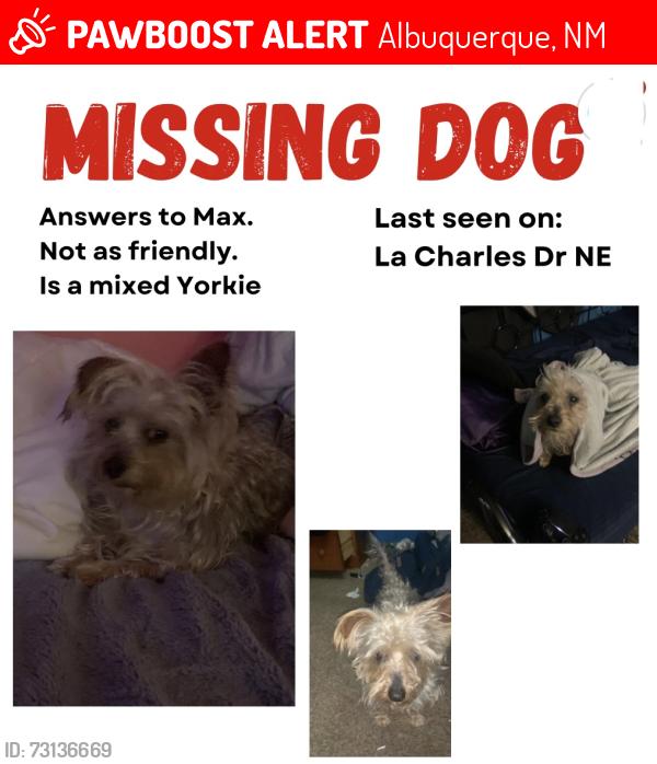 Lost Male Dog last seen Chelwood park, Albuquerque, NM 87111
