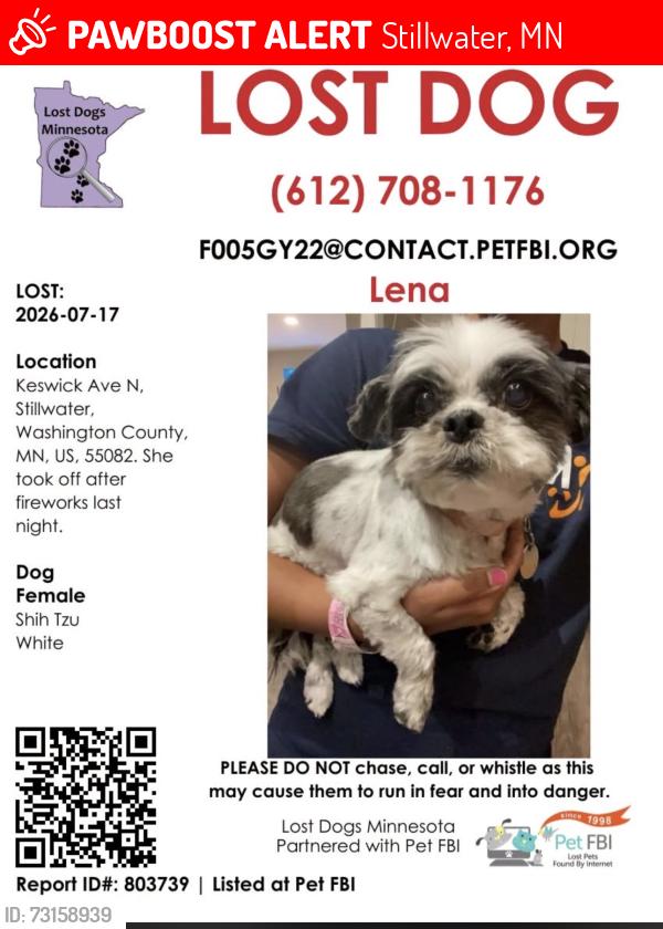 Lost Female Dog last seen N Keats and HWY 36, Stillwater, MN 55082