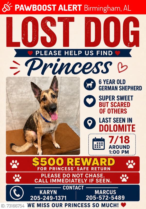 Lost Female Dog last seen Dolomite- Westfield Park, Birmingham, AL 35061