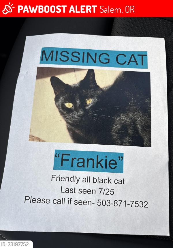 Lost Female Cat last seen Riverdale Rd S, Salem, OR 97302