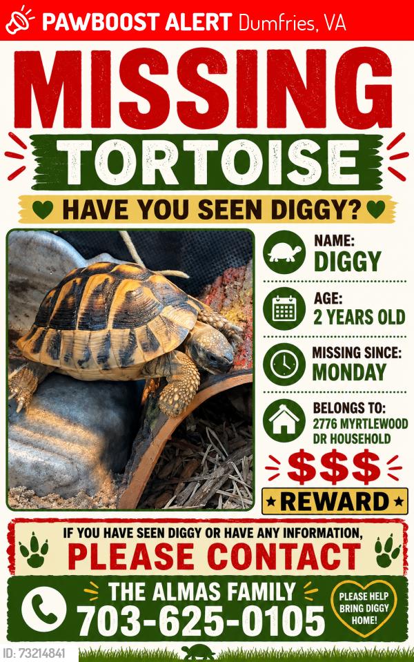 Lost Male Reptile last seen Wings way, Dumfries, VA 22026