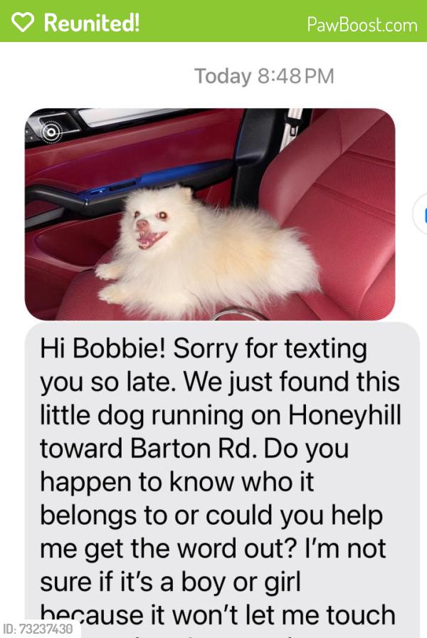 Reunited Unknown Dog last seen Honey Hill Dr. it was heading for Barton Rd., Grand Terrace, CA 92313