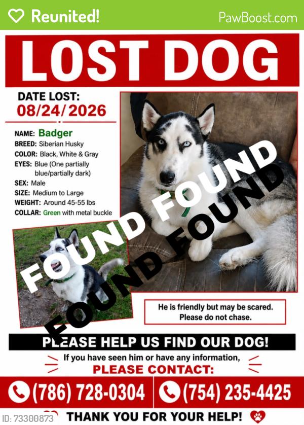 Reunited Male Dog last seen 149th Place hmstd Fl 33033, Homestead, FL 33033