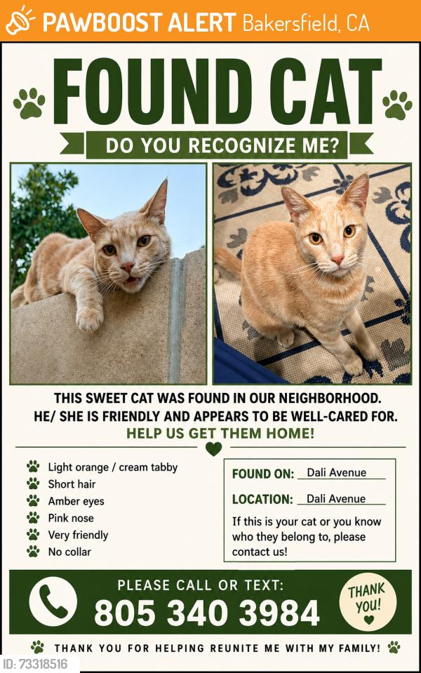 Found/Stray Unknown Cat last seen Brimhall-Allen-Jenkins, Bakersfield, CA 93314
