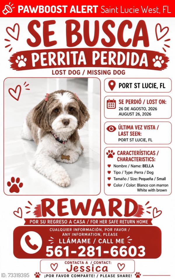 Lost Female Dog last seen Airoso Blvd, Saint Lucie West, FL 34983