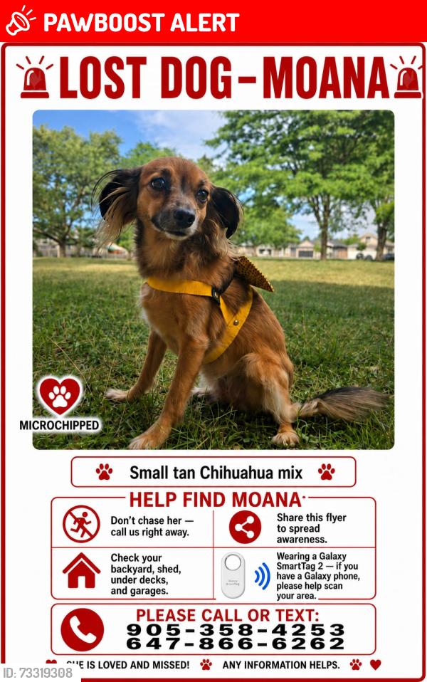 Lost Female Dog last seen Carteira dr with Rideau Crescent, St. Catharines, ON L2M