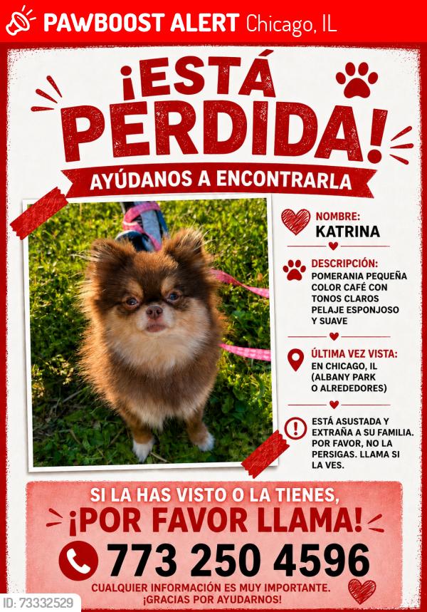 Lost Male Dog last seen Albany park, Chicago, IL 60625