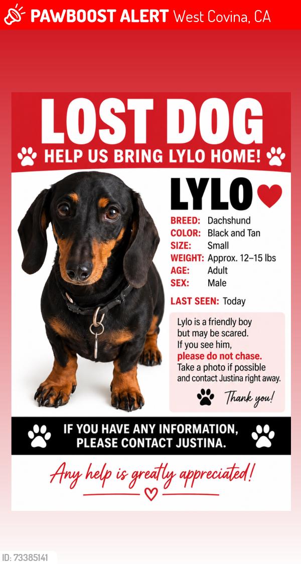 Lost Male Dog last seen Near N Azusa Ave La Puente, CA 91744 United States, West Covina, CA 91792