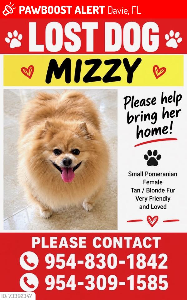 Lost Female Dog last seen Forest Ridge, Southern Orchard Road, Davie, FL 33328