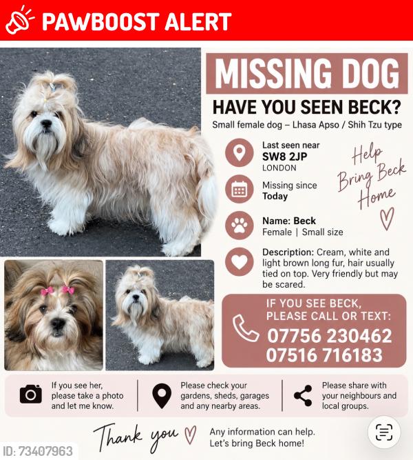 Lost Female Dog last seen Larkhal park, Greater London, England 
