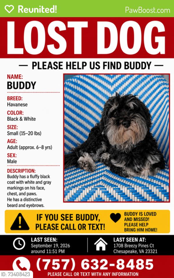 Reunited Male Dog last seen Near Breezy Pines Ct Chesapeake, VA 23321, Chesapeake, VA 23321