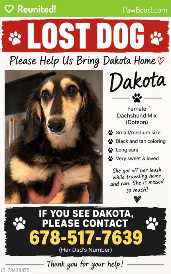 Reunited Female Dog last seen Off of 75 in Jackson Georgia, Jackson, GA 30233