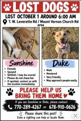 Lost Unknown Dog last seen Dauset trails, Butts County, GA 30233