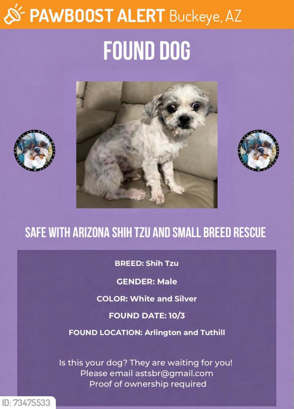 Found/Stray Male Dog last seen Arlington and Tuthill, Buckeye, AZ 85326