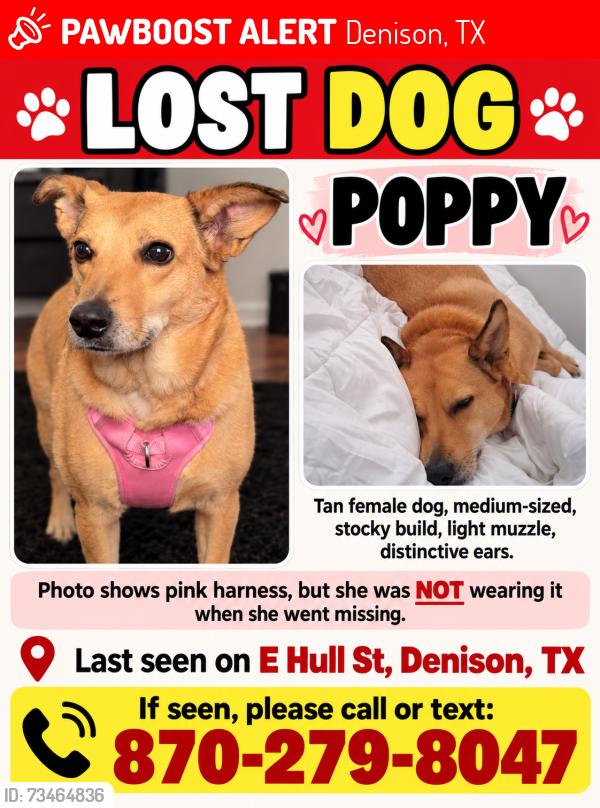 Lost Female Dog last seen Taco Bell, Denison, TX 75021