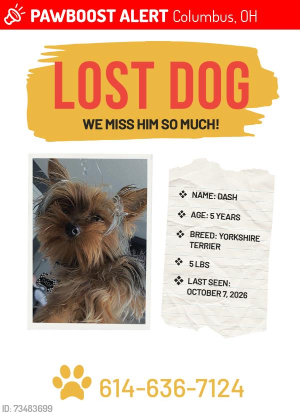 Lost Male Dog last seen Devonshire Neighborhood, Columbus, Ohio, Columbus, OH 43229