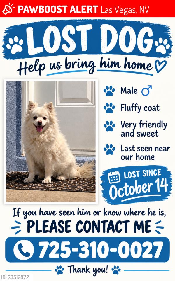 Lost Male Dog last seen Alta/ Decatur, Las Vegas, NV 89107