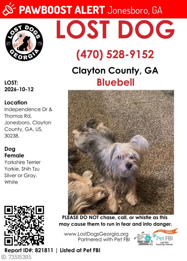 Lost Female Dog last seen Thomas rd, Jonesboro, GA 30238
