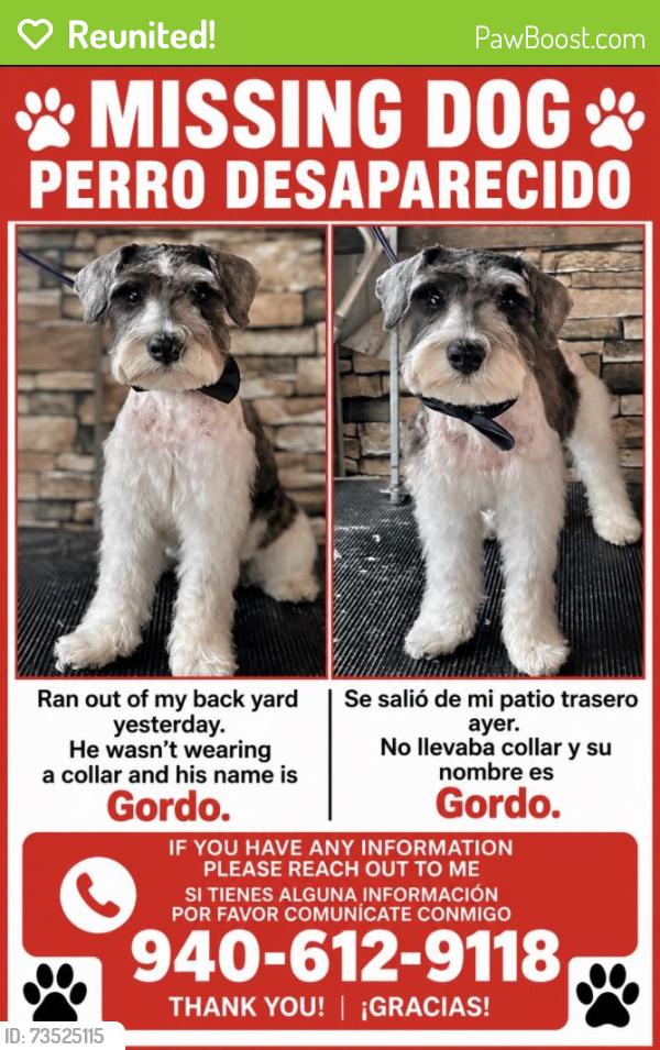 Reunited Male Dog last seen Cactus, Yucca, Denton, TX 76209