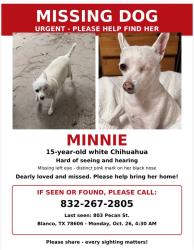 Lost Female Dog last seen Got out of backyard, Blanco, TX 78606