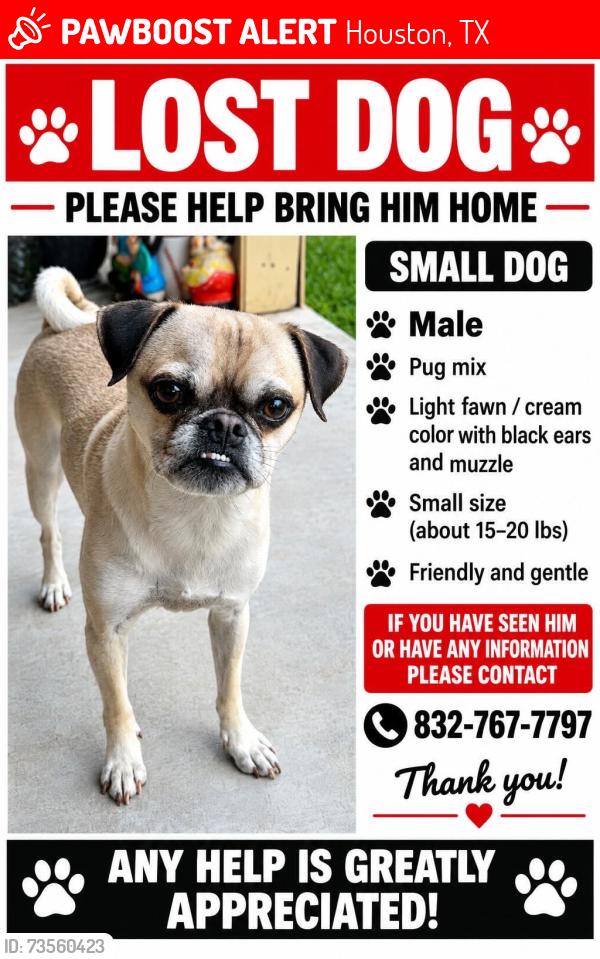 Lost Male Dog last seen Greensbrooks place, Elk forest trail. 77044, Houston, TX 77044