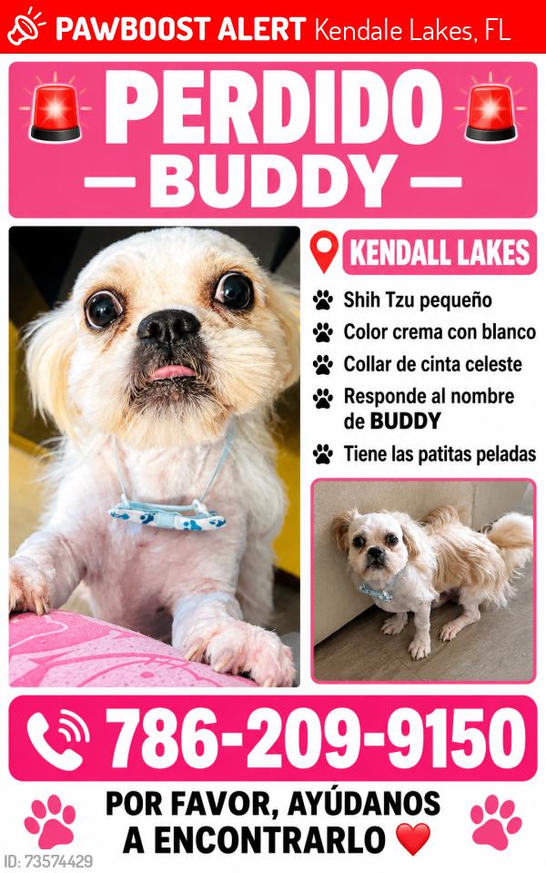 Lost Male Dog last seen Miami lakes, Kendale Lakes, FL 33183