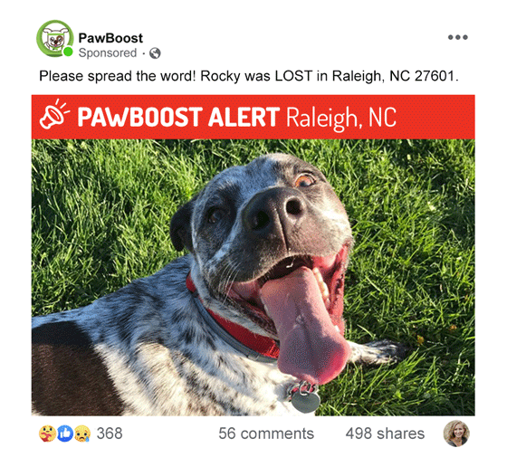 Pawboost Mobile Facebook Ad